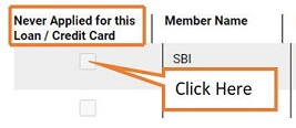 click on box if never apply for loan with that lender