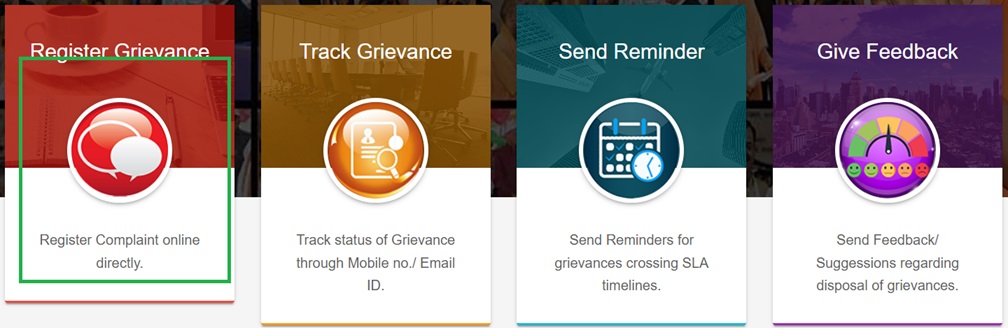 click on register grievance